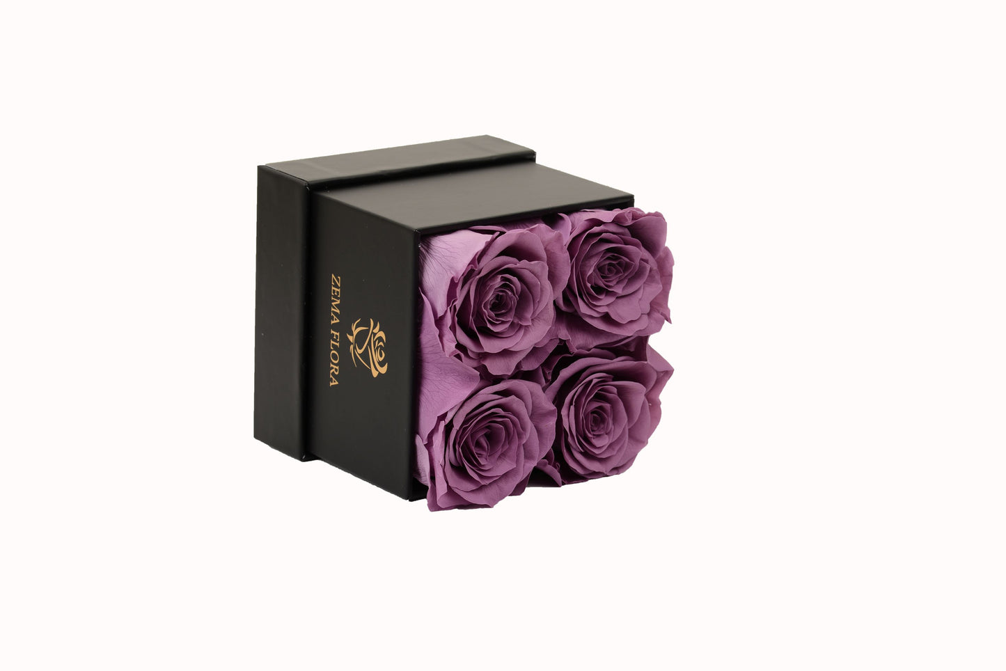 Eternal Bloom Encased in a Square Keepsake (Black)