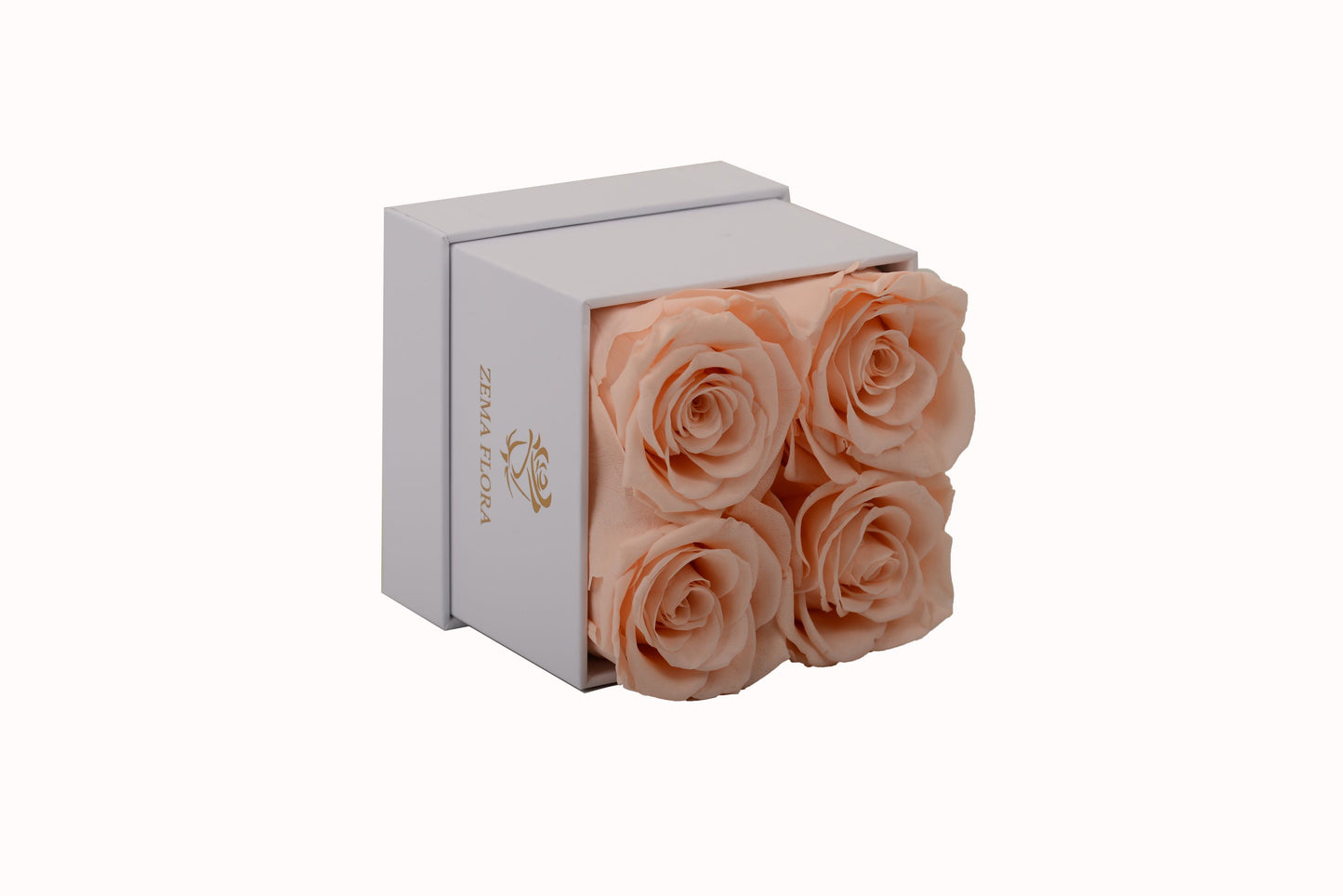 Eternal Bloom Encased in a Square Keepsake (White)